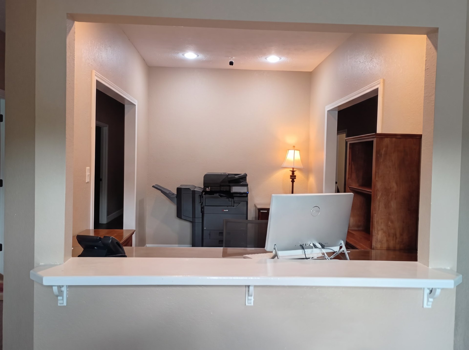 Clean office reception area